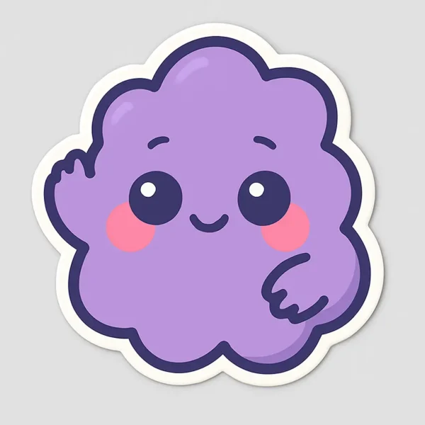 Custom 3D label – cute cloud