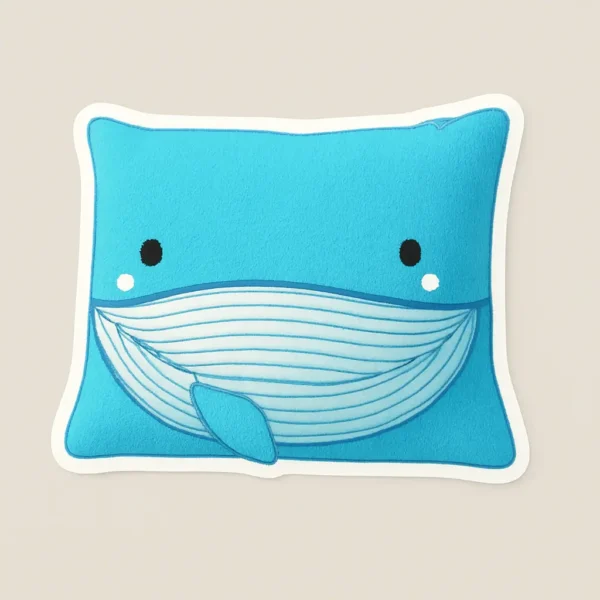 Custom puffy sticker – blue whale