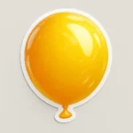 Glossy yellow balloon domed decal crafted by PuffSticker.com, featuring a stunning raised 3D finish that adds a premium touch to branding and giveaways, designed with durable waterproof resin for long-lasting use on a transparent background, perfect for businesses seeking high-quality custom dome decals for product packaging, promotional events, or corporate gifts, showcasing PuffSticker.com's commitment to vibrant colors and scratch-resistant designs.